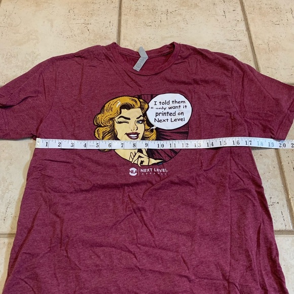Next Level Apparel Maroon Graphic T-Shirt - Pop Art Comic Print - Picture 2 of 7